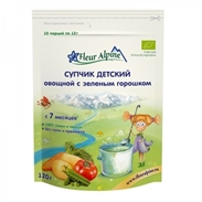 Bột ăn dặm Fleur Alpine vị đậu, cà rốt, khoai tây, cà chua (120g)(6m+)