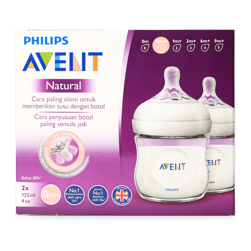 Bộ 2 bình sữa Avent mô phỏng SCF 690.23 (125ml) 