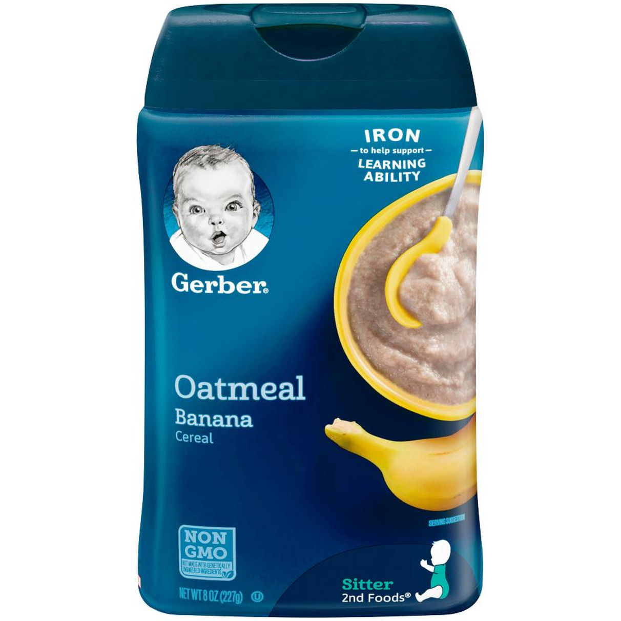 Bột ăn dặm Gerber chuối, yến mạch (6m+) (227g)