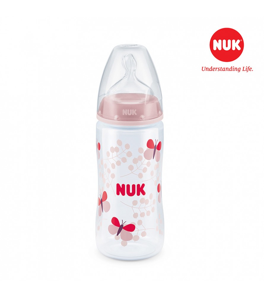 Bình Sữa NUK PP 300ml Núm Ti Silicone S1 - M