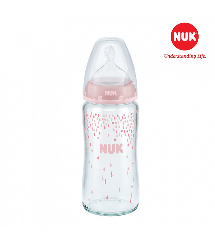 Bình sữa NUK thủy tinh 240ml ( Silicone)