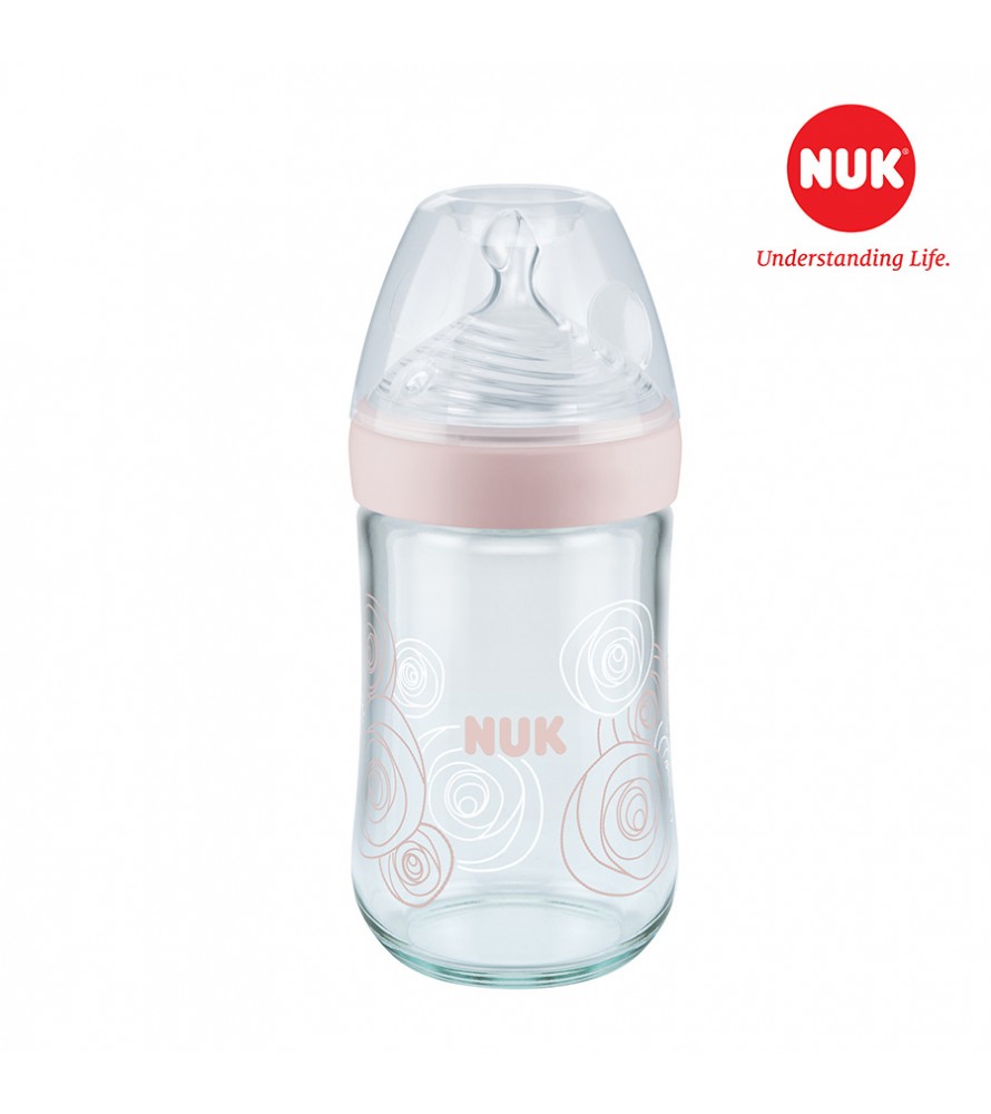 Bình sữa NUK thủy tinh Nature Sense 240ml(Silicone )