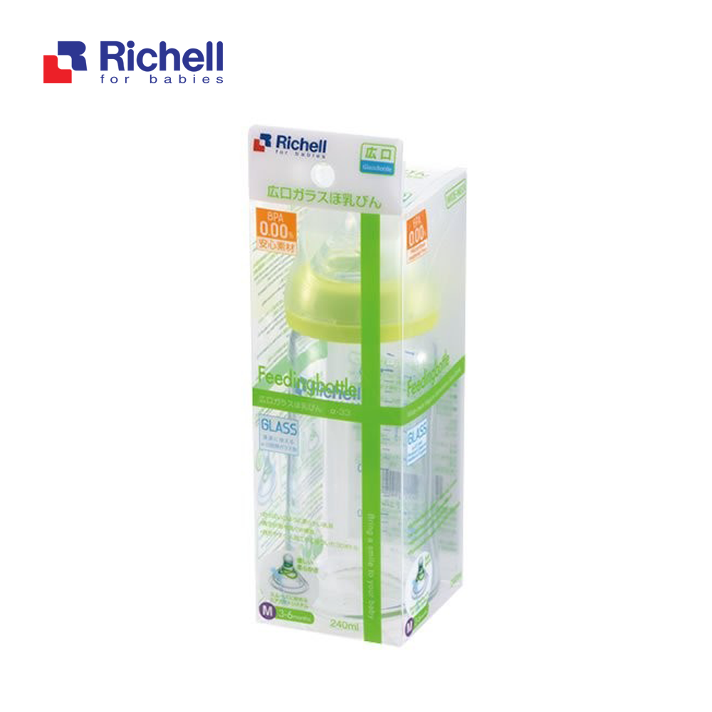 Bình thủy tinh cổ rộng Richell (240ml) RC52940