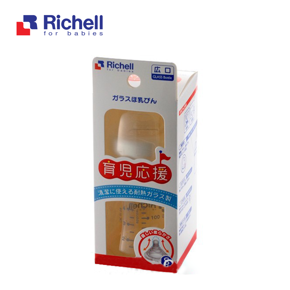 Bình thủy tinh cổ rộng Richell (150ml) RC98142