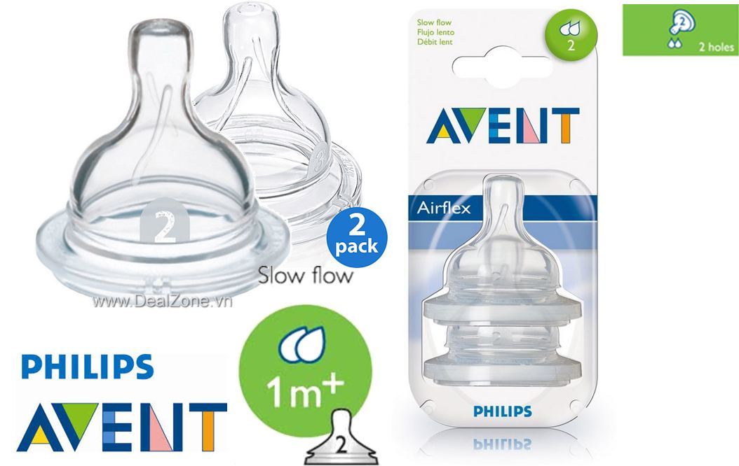 Ty thay Avent Classic cổ rộng 1m+ (2 chiếc) (2 giọt)