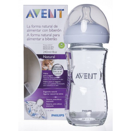 Bình sữa Avent thủy tinh 240ml SCF673/13-1m+