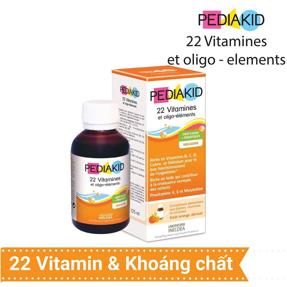 Pediakid 22 vitamines bổ sung 22 vitamin - 125ml 