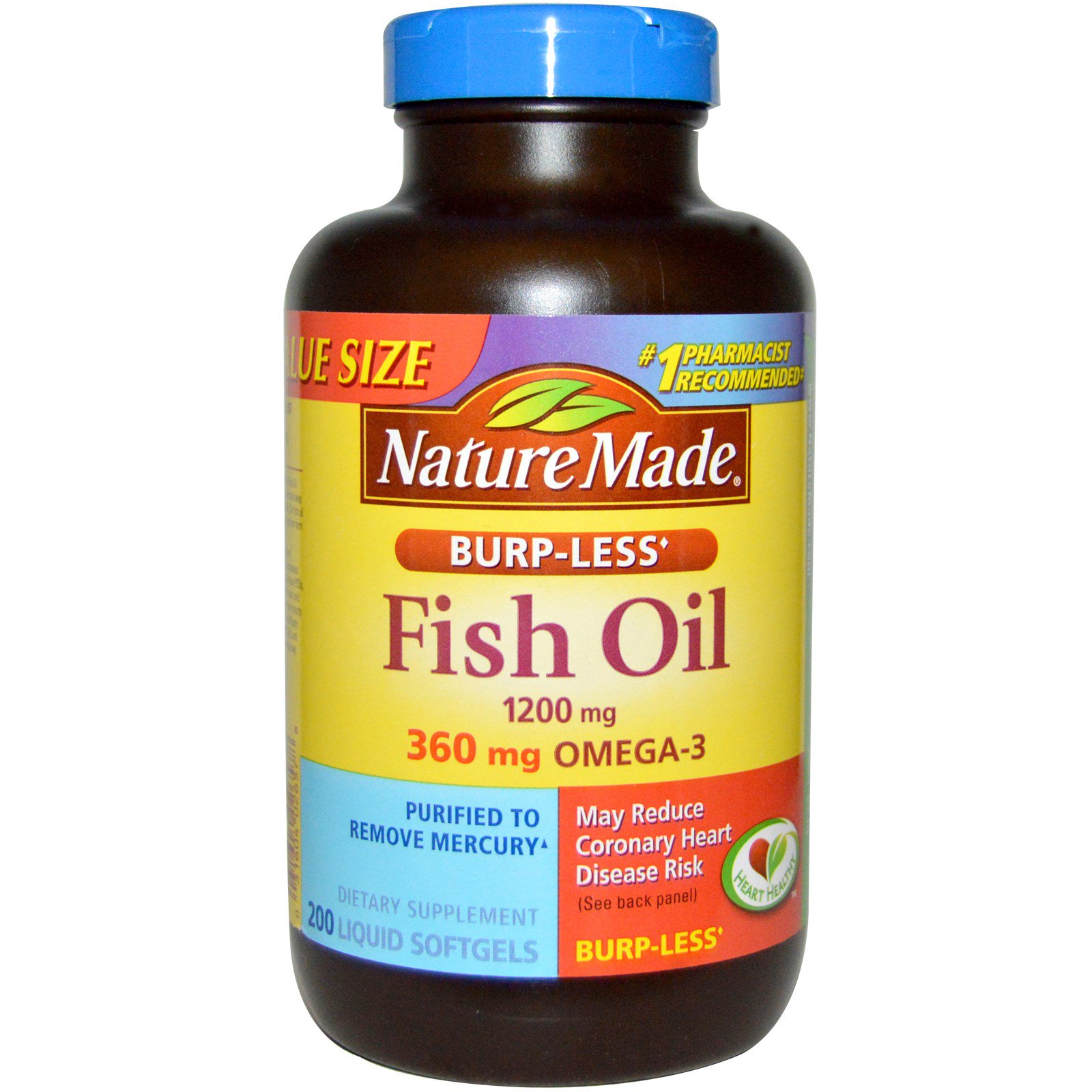 Dầu cá omega 3 Nature Made Fish Oil 200 viên