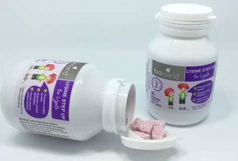 Viên tăng cao & miễn dịch Lysine Bio Island (60 viên) (6-24 tuổi)