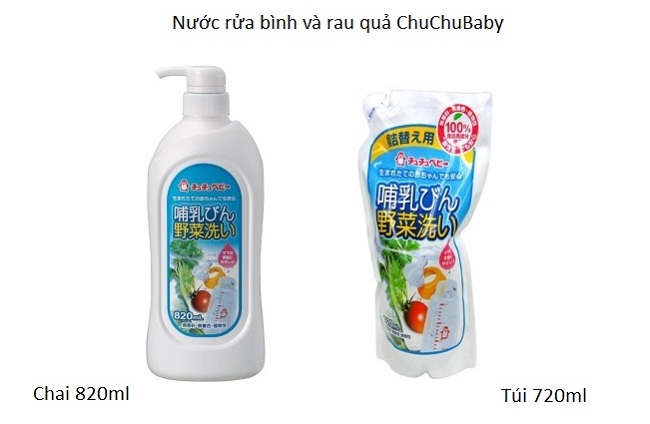 Túi nước rửa bình & rau quả Chuchu (720ml)