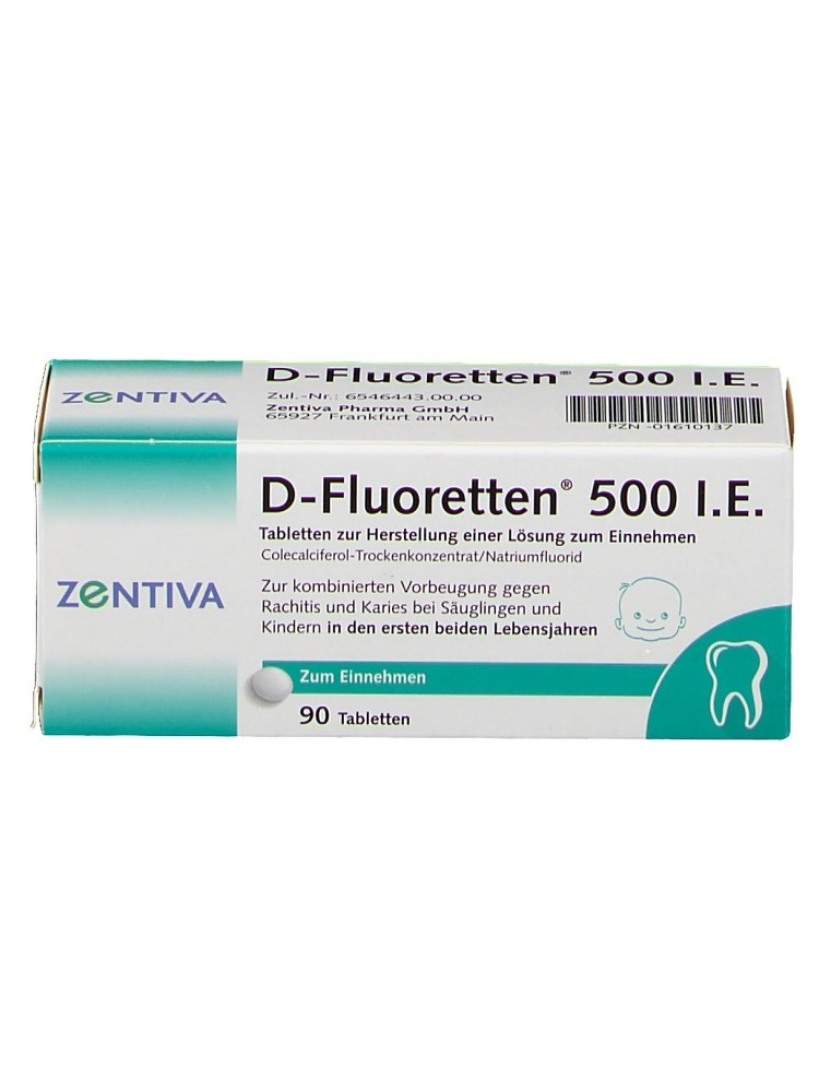 Vitamin D Fluoretten  dạng viên 500 I.E