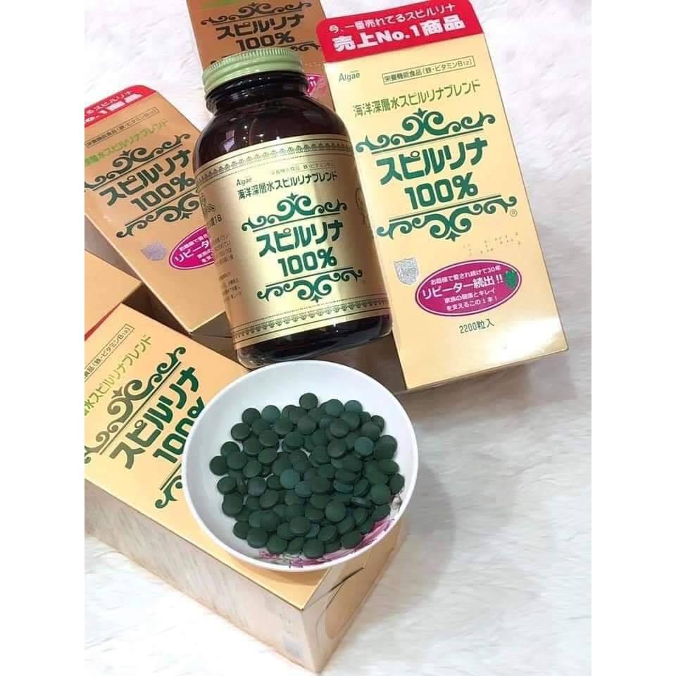 Tảo biển Spirulina Nhật 100% (hộp 2200 viên)