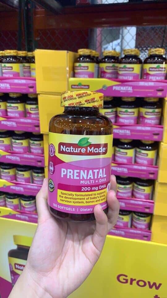 Vitamin bà bầu Nature Made Prenatal Multi + DHA 150v