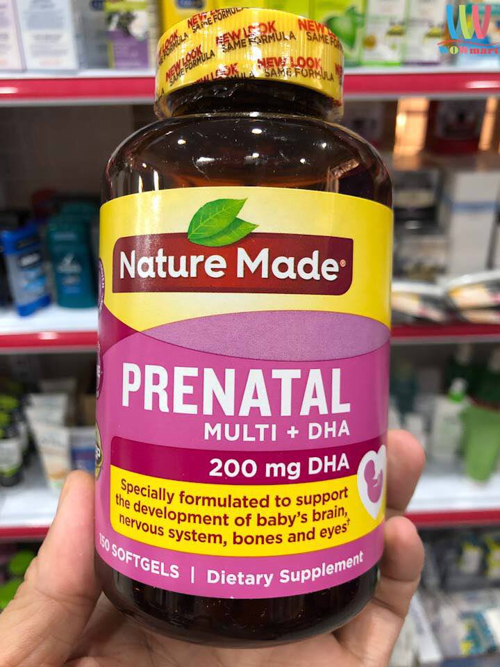 Vitamin bà bầu Nature Made Prenatal Multi + DHA 150v