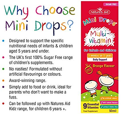 Vitamin tổng hợp Multi Vitamin Drop Natures Aid 50ml (3m+)