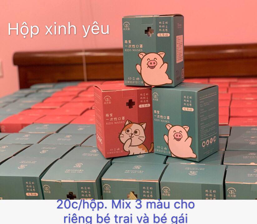 Khẩu trang lọc khuẩn XTG (2-8 tuổi) (20pcs)(Bé Gái)