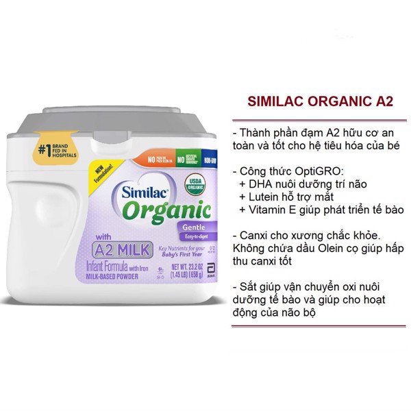 Sữa Similac Organic with A2 Milk 658g