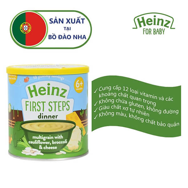 Bột ăn dặm Heinz vị súp lơ bông cải phomai 200g (6m+)