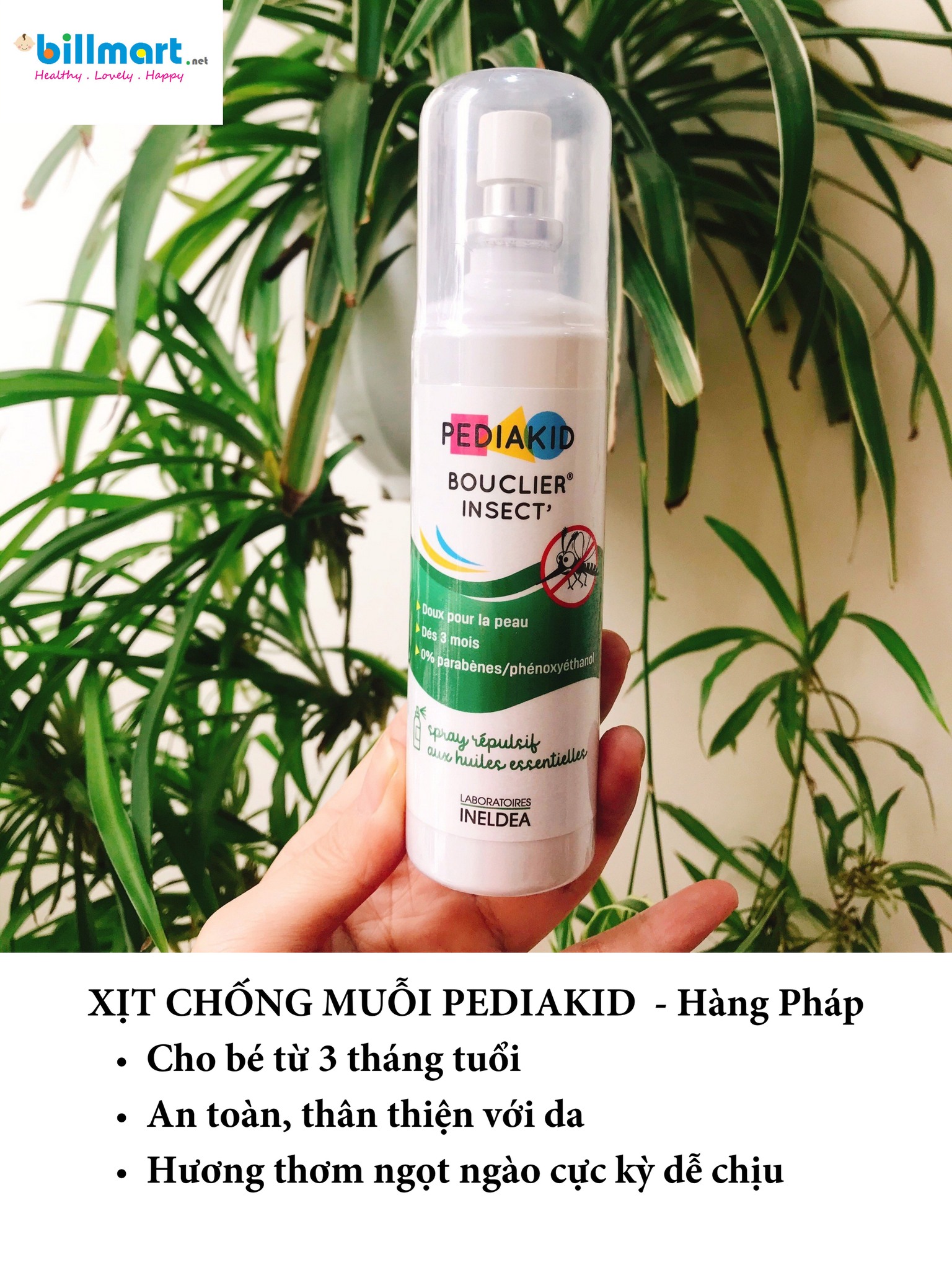 Xịt chống muỗi và côn trùng Pediakid 100ml (3m+)