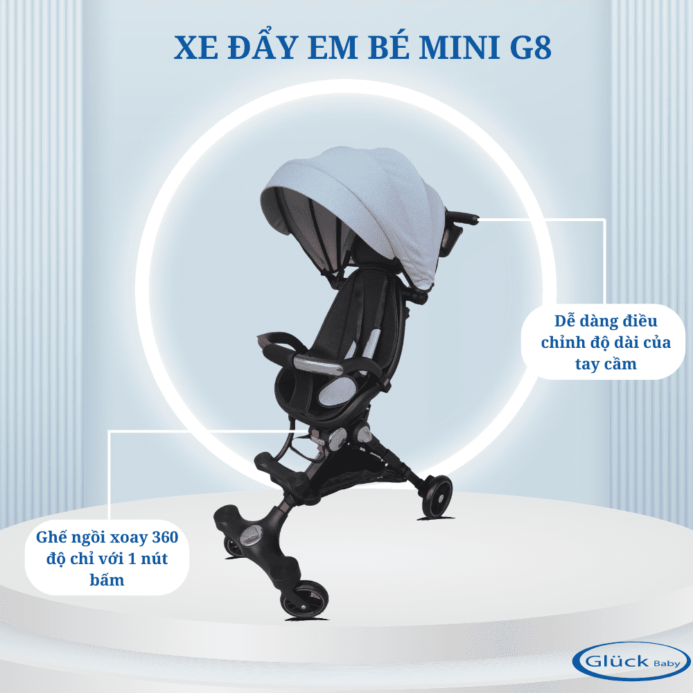 Xe Đẩy Mini Glück Baby G8 (Màu Bạc) (0-4y)