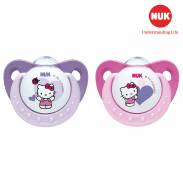 Bộ 2 Ti Giả NUK Sleeptime Silicone 0-6m (Hello Kitty)