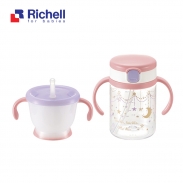 Bộ 2 cốc tập uống Richell (hồng) RC41042