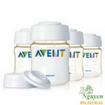 Bộ 4 bình trữ sữa BPA FREE (PP) Avent 125ml