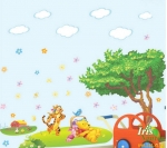 Decal Gấu Pooh cùng các bạn ngủ trưa 60x90 cm