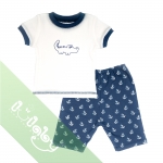 Pijama Lullaby bé trai cộc tay